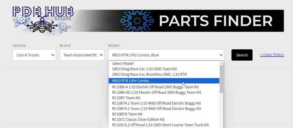 parts finder: search